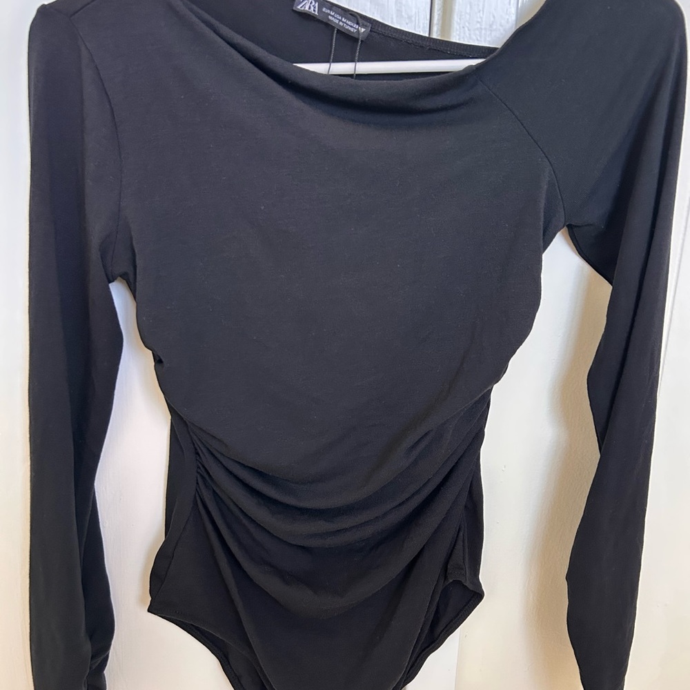 Zara Black Long Sleeve Bodysuit